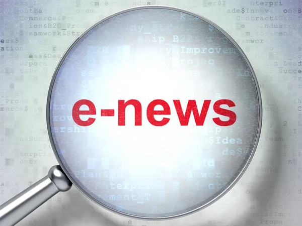 Concepto de noticias: E-news con vidrio óptico —  Fotos de Stock