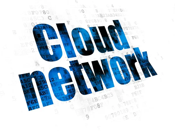 Concetto di cloud computing: rete cloud su sfondo digitale — Foto Stock