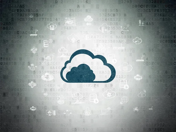 Conceito de rede em nuvem: Nuvem no fundo do papel de dados digitais — Fotografia de Stock
