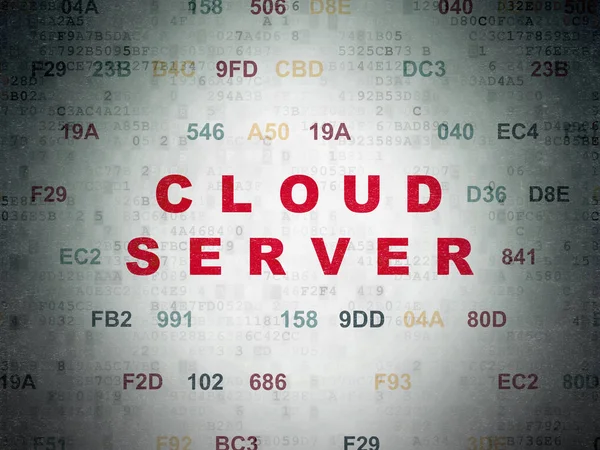 Concetto di cloud computing: Server cloud su sfondo Digital Data Paper — Foto Stock