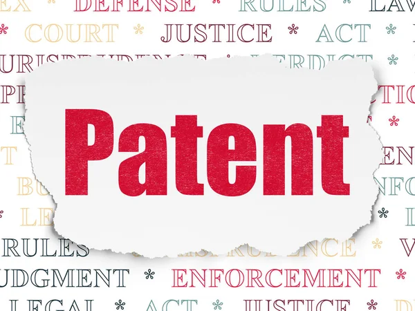 Rechtskonzept: Patent auf zerrissenem Papier — Stockfoto