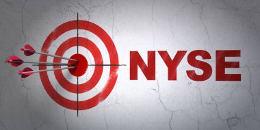 Borsa endeksler kavramı: hedef ve Nyse duvar arka plan üzerinde