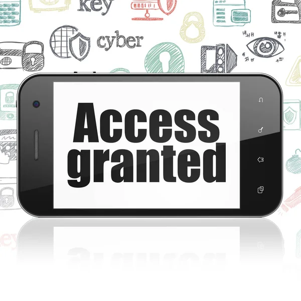 Privacy concept: Smartphone with Access Granted on display — Stock Photo, Image