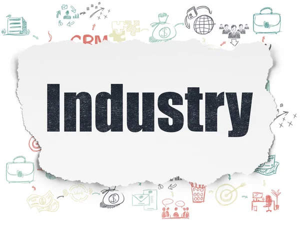 Finance concept: Industry on Torn Paper background — Stock Photo, Image