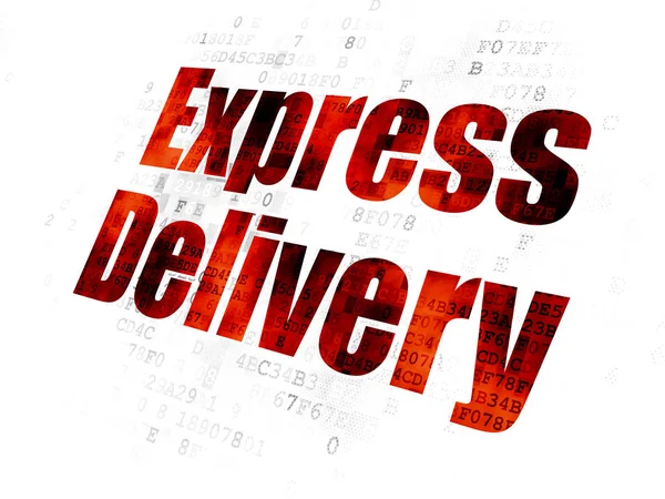 Affärsidé: Express leverans på Digital bakgrund — Stockfoto