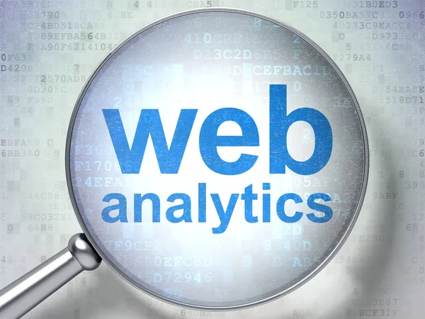 Conceito de Web design: Web Analytics com vidro óptico — Fotografia de Stock