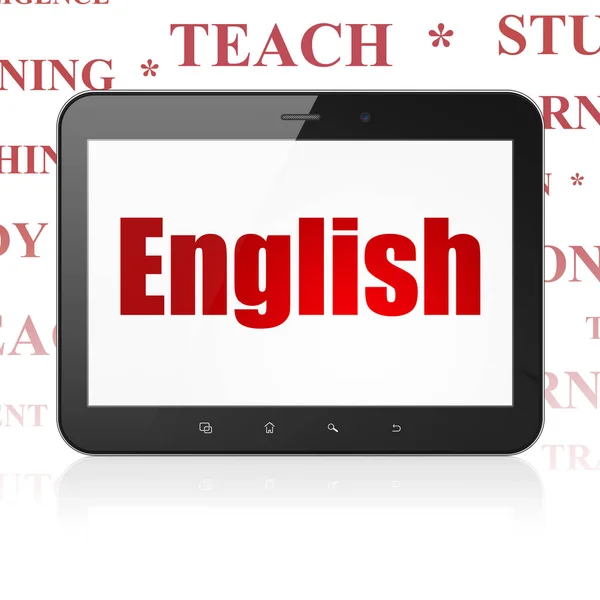 Studying concept: Tablet Computer with English on display — Stock Photo, Image