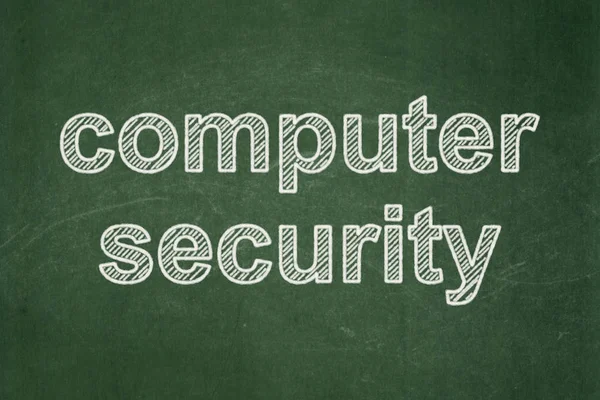 Concepto de seguridad: Seguridad informática en el fondo de pizarra — Foto de Stock