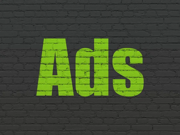 Advertising concept: Ads on wall background