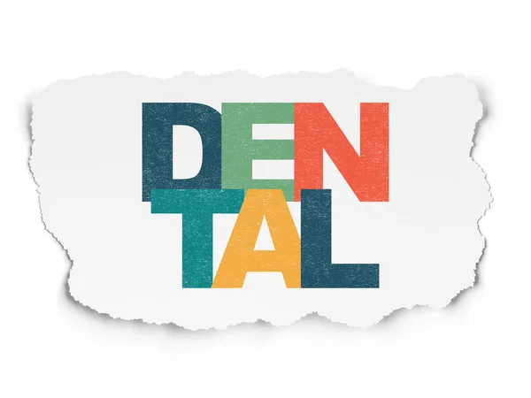 Hälso-och koncept: Dental på sönderrivet papper bakgrund — Stockfoto