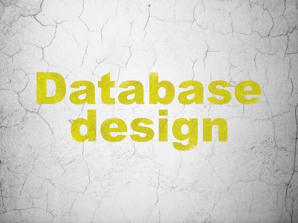 Software concept: Database Design on wall background