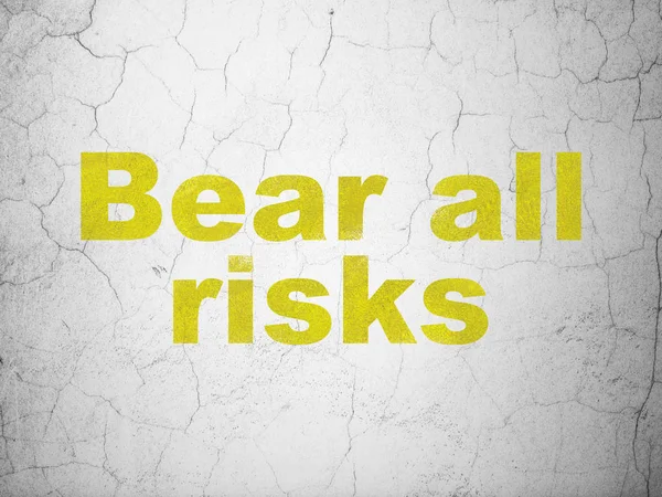Conceito de seguro: Urso Todos os riscos no fundo da parede — Fotografia de Stock