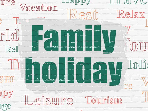Concept de voyage : Vacances en famille sur fond de mur — Photo