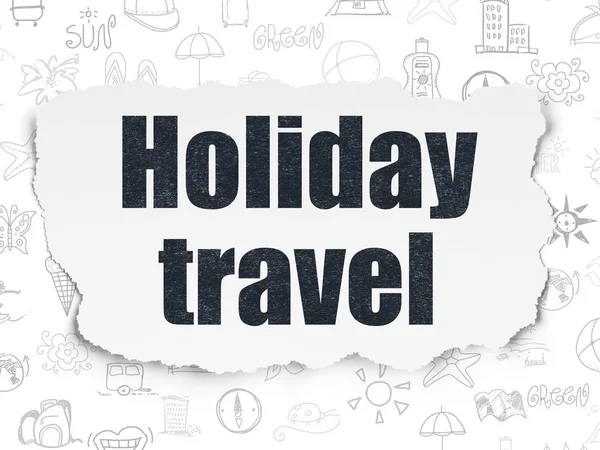 Conceito de turismo: Holiday Travel on Torn Paper background — Fotografia de Stock