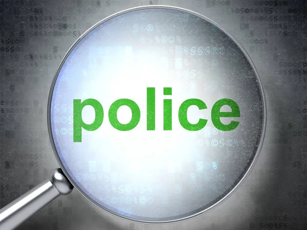 Concepto de ley: Policía con vidrio óptico —  Fotos de Stock