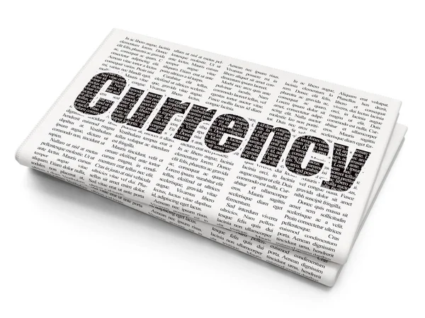 Концепция денег: Валюта на фоне газет — стоковое фото