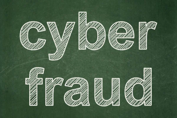 Veiligheidsconcept: Cyber fraude op schoolbord achtergrond — Stockfoto