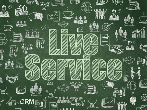 Finance concept: Live Service on School board background