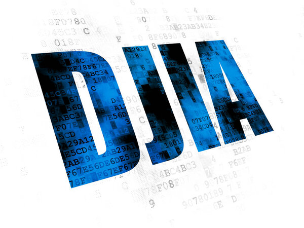 Stock market indexes concept: DJIA on Digital background