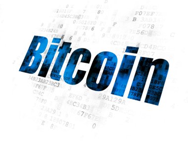 Cryptocurrency kavramı: Bitcoin dijital arka plan üzerinde