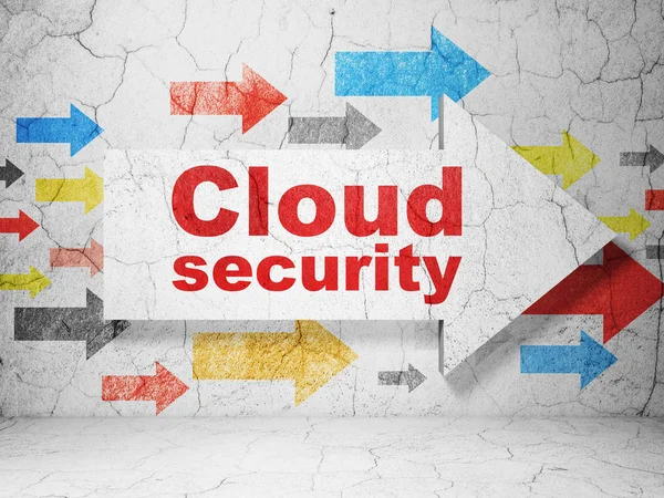 Protection concept: arrow with Cloud Security on grunge wall background — Stock Photo, Image