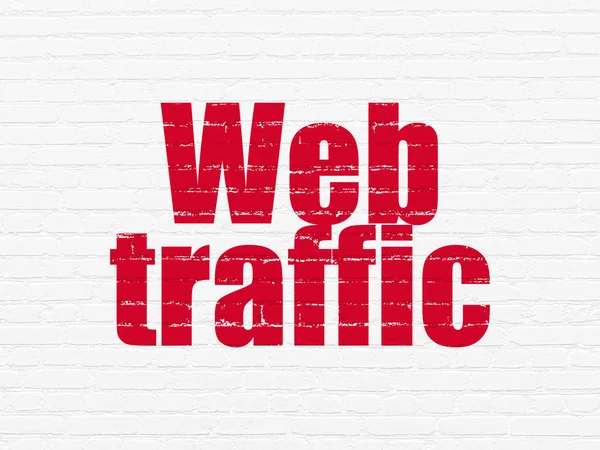 Web development concept: Web Traffic on wall background