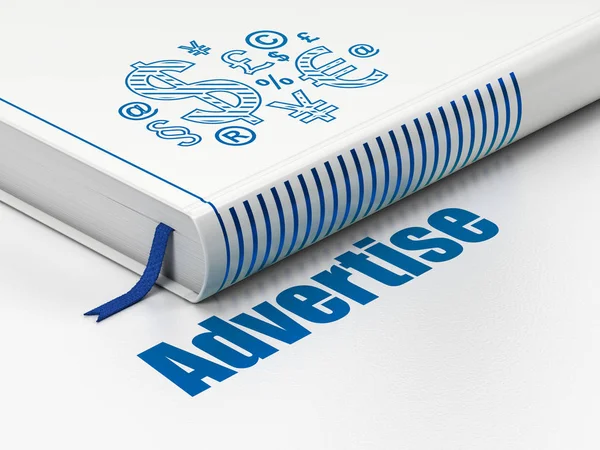 Marketing concept: book Finance Symbol, Advertise on white background — Stock Photo, Image