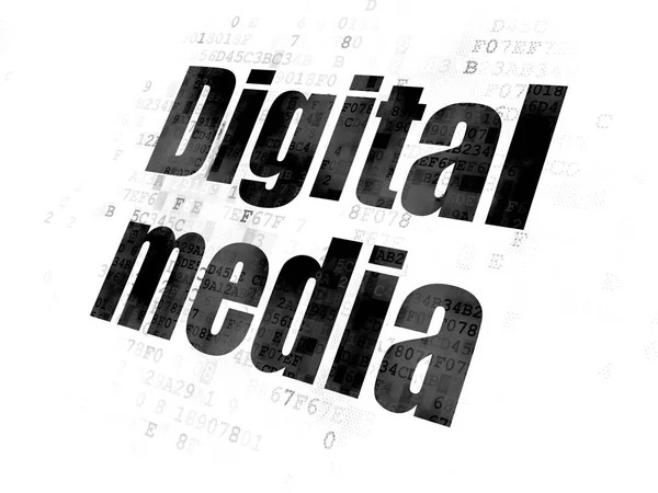 Концепція реклами: Цифрові медіа на цифровому тлі — стокове фото
