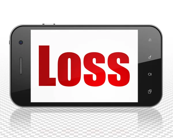 Finance concept: Smartphone with Loss on display — Stock Photo, Image