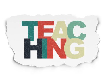 Kavram öğrenme: yırtık kağıt arka plan üzerinde öğretim