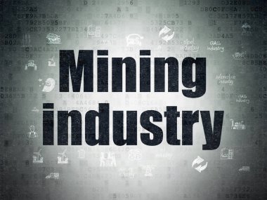 Endüstri kavramı: dijital veri kağıt arka plan üzerinde madencilik sektörü