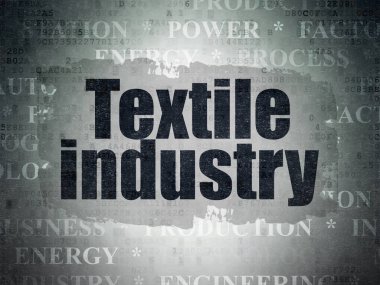 Manufacuring kavramı: dijital veri kağıt arka plan üzerinde Tekstil Sanayi