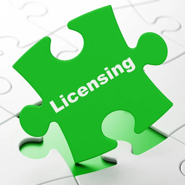Law concept: Licensing on puzzle background — Stock Photo, Image