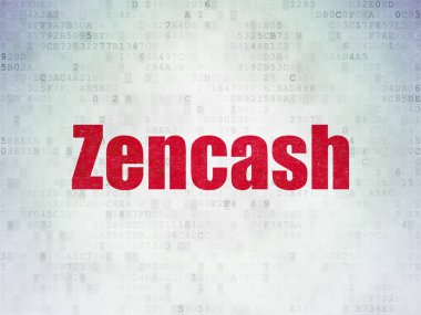 Blockchain kavramı: Zencash dijital veri kağıt arka plan üzerinde