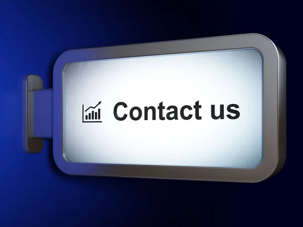 Business concept: Contact us and Growth Graph on billboard background — Stock Photo, Image