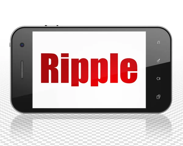 Blockchain concept: Smartphone with Ripple on display — Stock Photo, Image