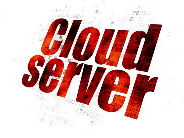 Conceito de computação em nuvem: Servidor em nuvem em fundo digital — Fotografia de Stock
