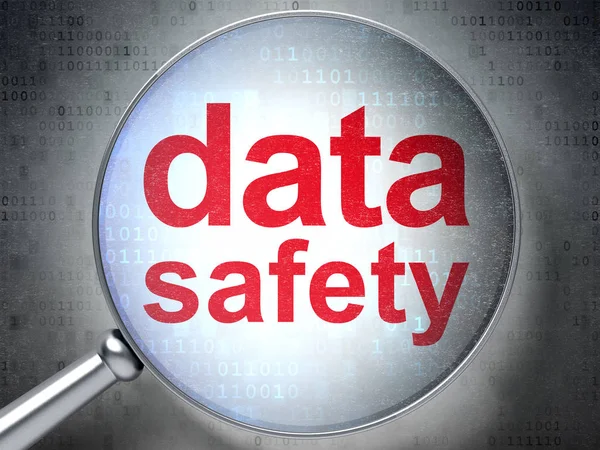 Information concept: Data Safety with optical glass — Stock Photo, Image