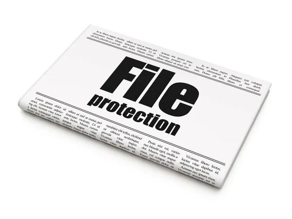 Concept de sécurité : titre du journal Protection des fichiers — Photo