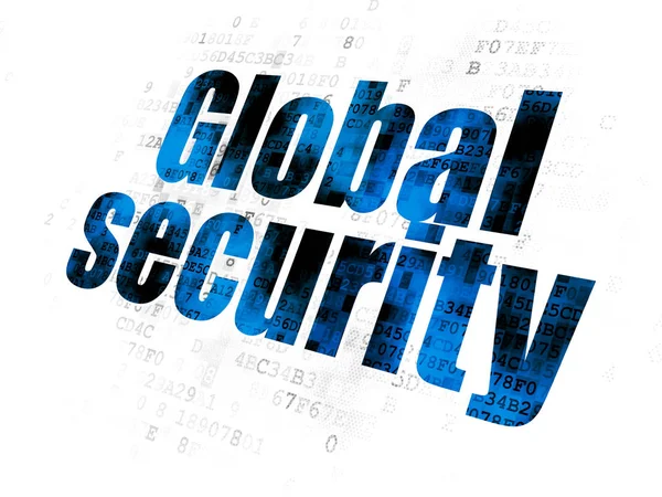 Concepto de seguridad: seguridad global sobre fondo digital — Foto de Stock