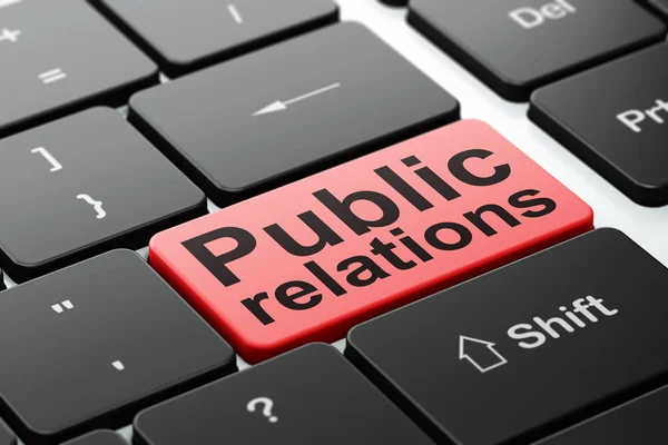 Advertising concept: Public Relations on computer keyboard background — Stock Photo, Image