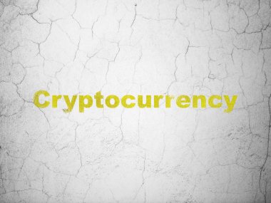 Bilgi kavramı: Cryptocurrency duvar arka plan üzerinde