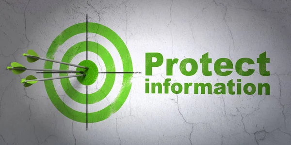 Koncepce ochrany soukromí: cíl a ochranu informací o zeď na pozadí — Stock fotografie