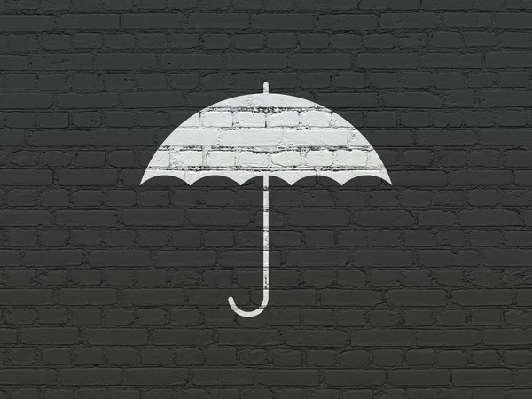 Safety concept: Umbrella on wall background — Stock Photo, Image