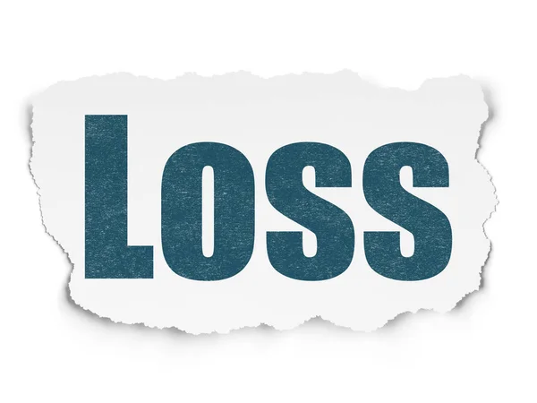 Finance koncept: förlust på sönderrivet papper bakgrund — Stockfoto