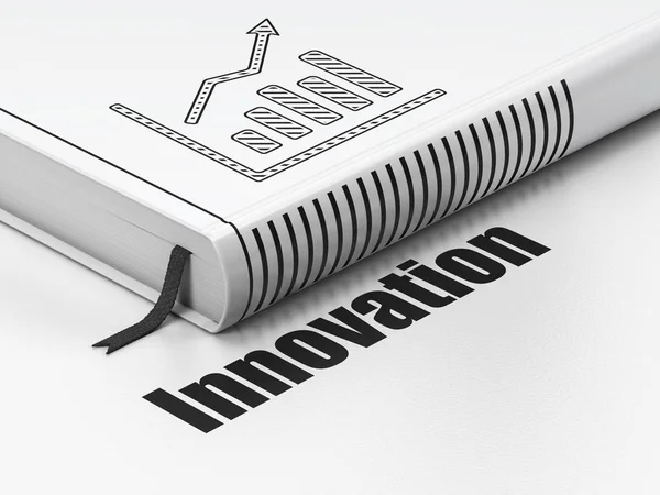 Geschäftskonzept: Buchwachstumsdiagramm, Innovation auf weißem Hintergrund — Stockfoto