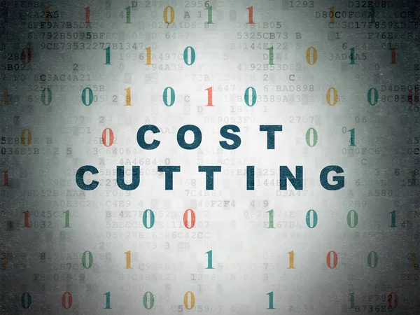 Affärsidé: kostnadsnedskärningar på Digital Data papper bakgrund — Stockfoto
