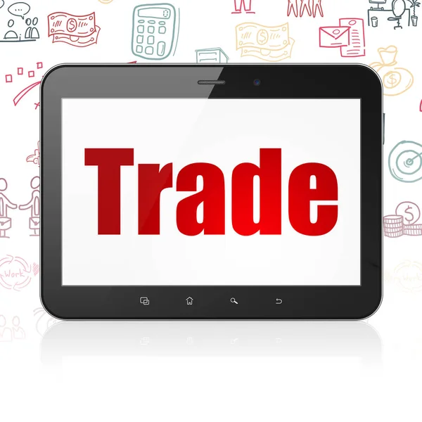 Finance concept: Tablet Computer with Trade on display — Stock Photo, Image