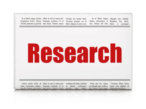 Marketing concept: newspaper headline Research — Stock Photo, Image