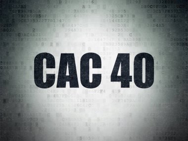 Borsa endeksler kavramı: Cac 40 dijital veri kağıt arka plan üzerinde